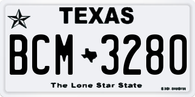 TX license plate BCM3280
