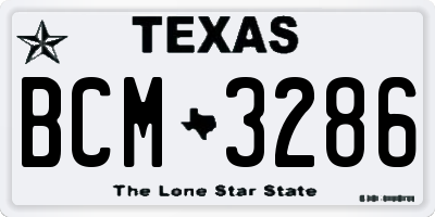 TX license plate BCM3286