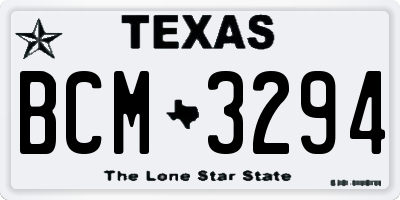 TX license plate BCM3294