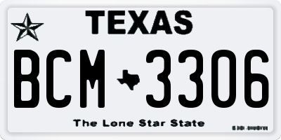 TX license plate BCM3306