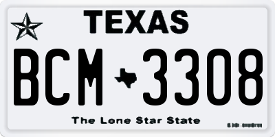 TX license plate BCM3308