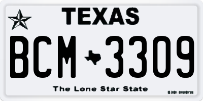 TX license plate BCM3309