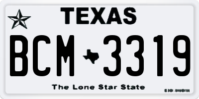 TX license plate BCM3319
