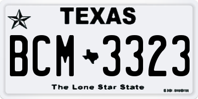 TX license plate BCM3323