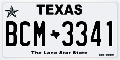 TX license plate BCM3341