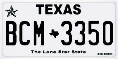 TX license plate BCM3350