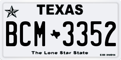 TX license plate BCM3352