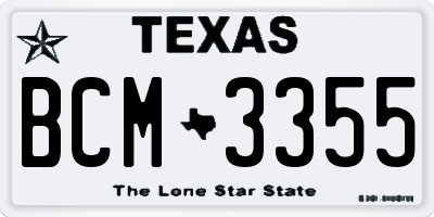 TX license plate BCM3355