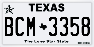 TX license plate BCM3358