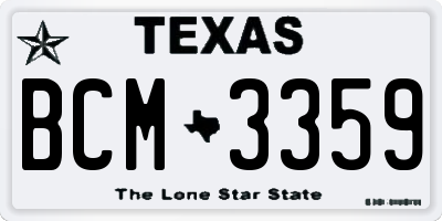 TX license plate BCM3359