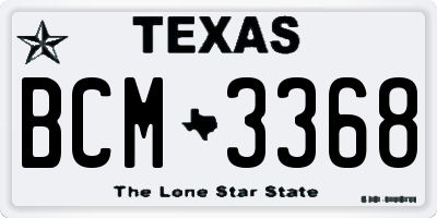 TX license plate BCM3368