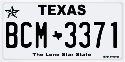 TX license plate BCM3371