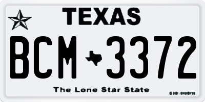 TX license plate BCM3372