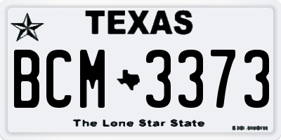 TX license plate BCM3373