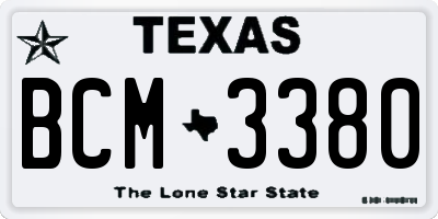TX license plate BCM3380