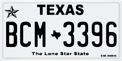 TX license plate BCM3396