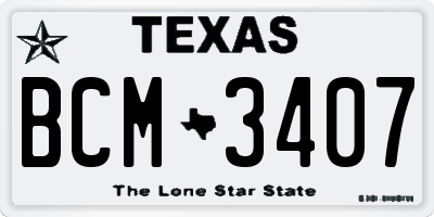TX license plate BCM3407