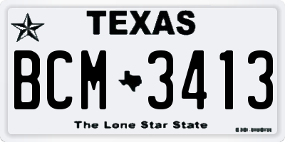 TX license plate BCM3413
