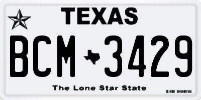 TX license plate BCM3429