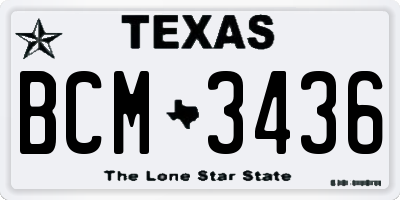 TX license plate BCM3436