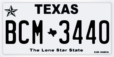 TX license plate BCM3440