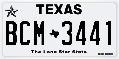 TX license plate BCM3441