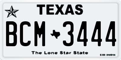 TX license plate BCM3444