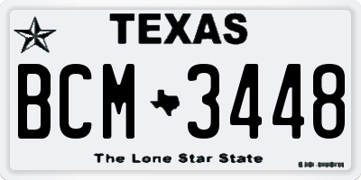 TX license plate BCM3448