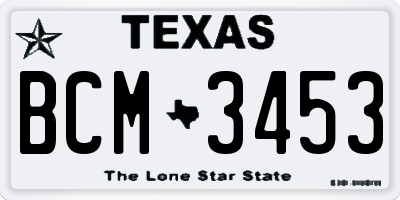 TX license plate BCM3453
