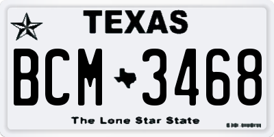 TX license plate BCM3468