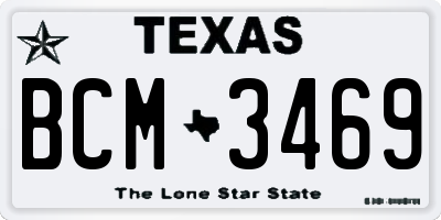 TX license plate BCM3469