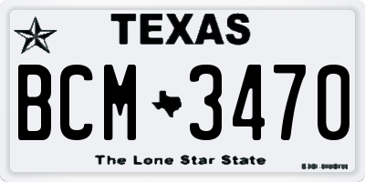 TX license plate BCM3470