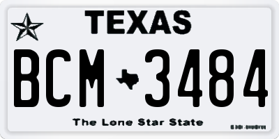 TX license plate BCM3484