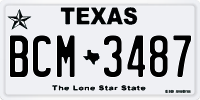 TX license plate BCM3487