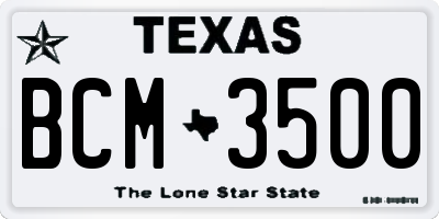 TX license plate BCM3500