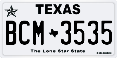 TX license plate BCM3535
