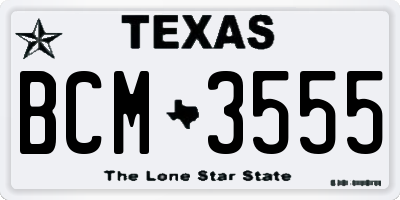TX license plate BCM3555
