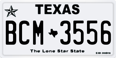 TX license plate BCM3556