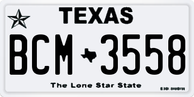 TX license plate BCM3558