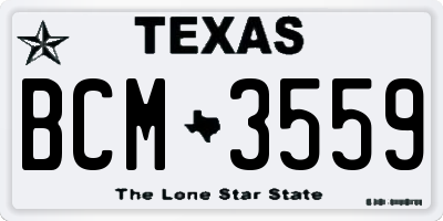 TX license plate BCM3559
