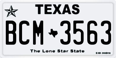 TX license plate BCM3563