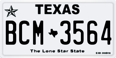 TX license plate BCM3564