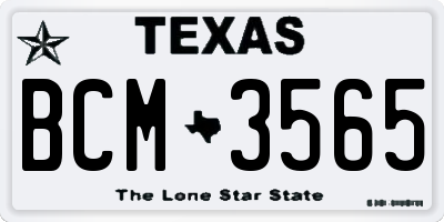 TX license plate BCM3565