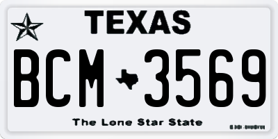 TX license plate BCM3569