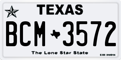 TX license plate BCM3572