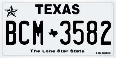 TX license plate BCM3582