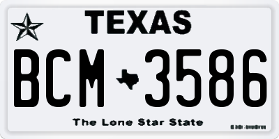 TX license plate BCM3586