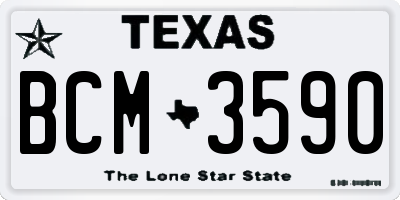 TX license plate BCM3590