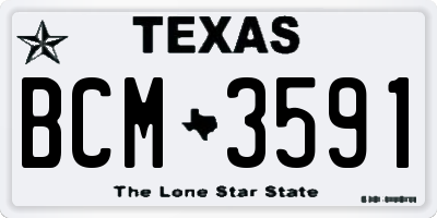 TX license plate BCM3591