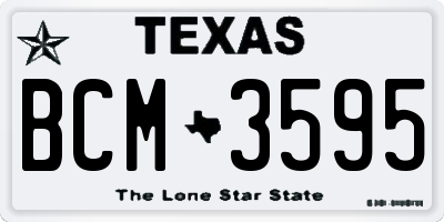 TX license plate BCM3595